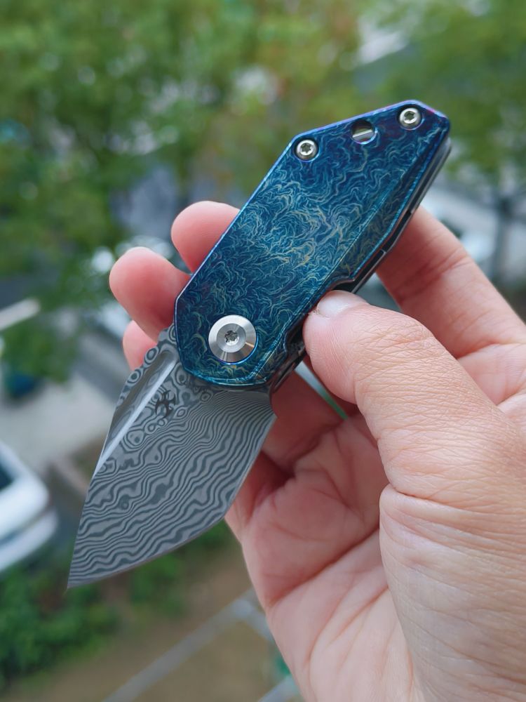 Kansept Knives RIO 大马士革钢 钛合金雷纹手柄 K3044D2