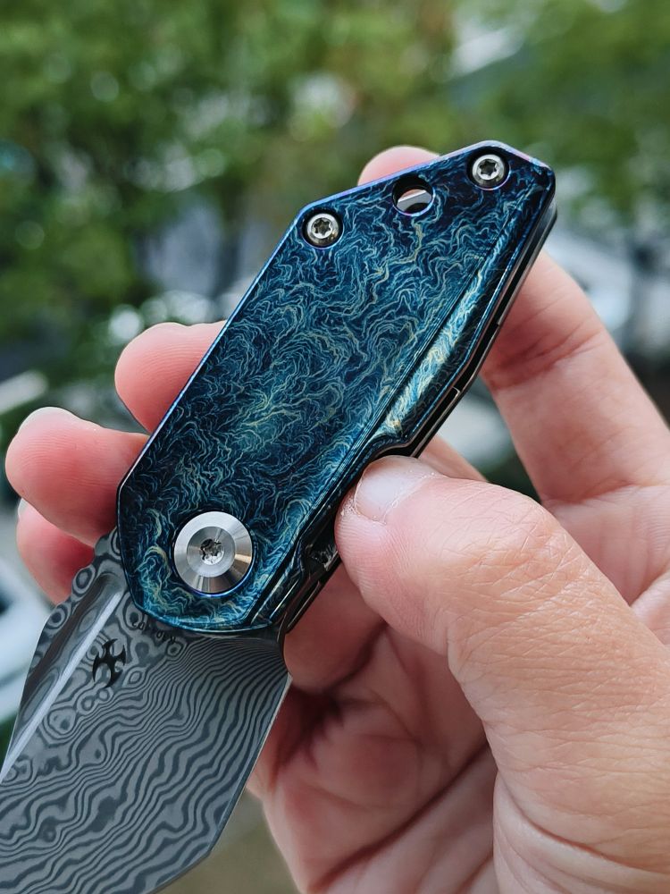 Kansept Knives RIO 大马士革钢 钛合金雷纹手柄 K3044D2