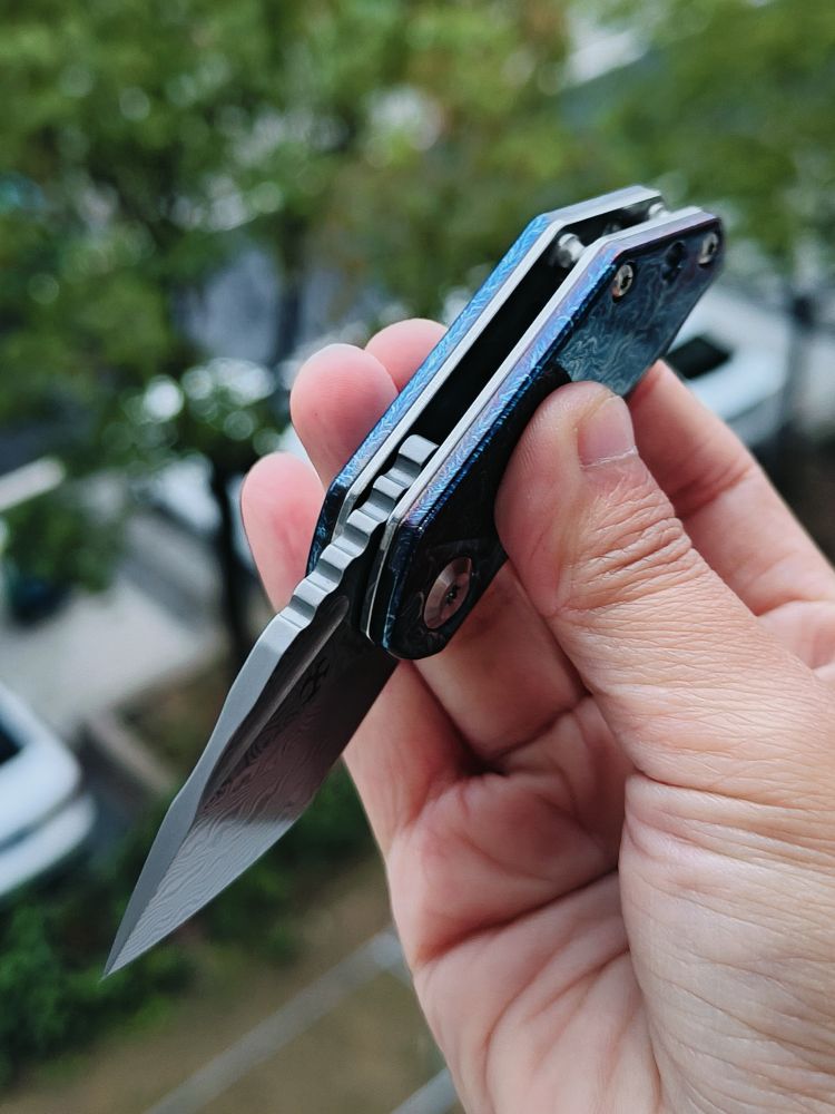 Kansept Knives RIO 大马士革钢 钛合金雷纹手柄 K3044D2