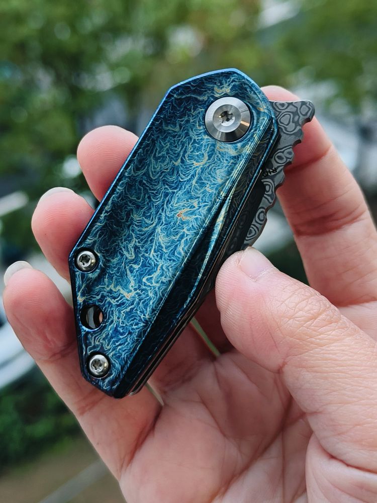 Kansept Knives RIO 大马士革钢 钛合金雷纹手柄 K3044D2