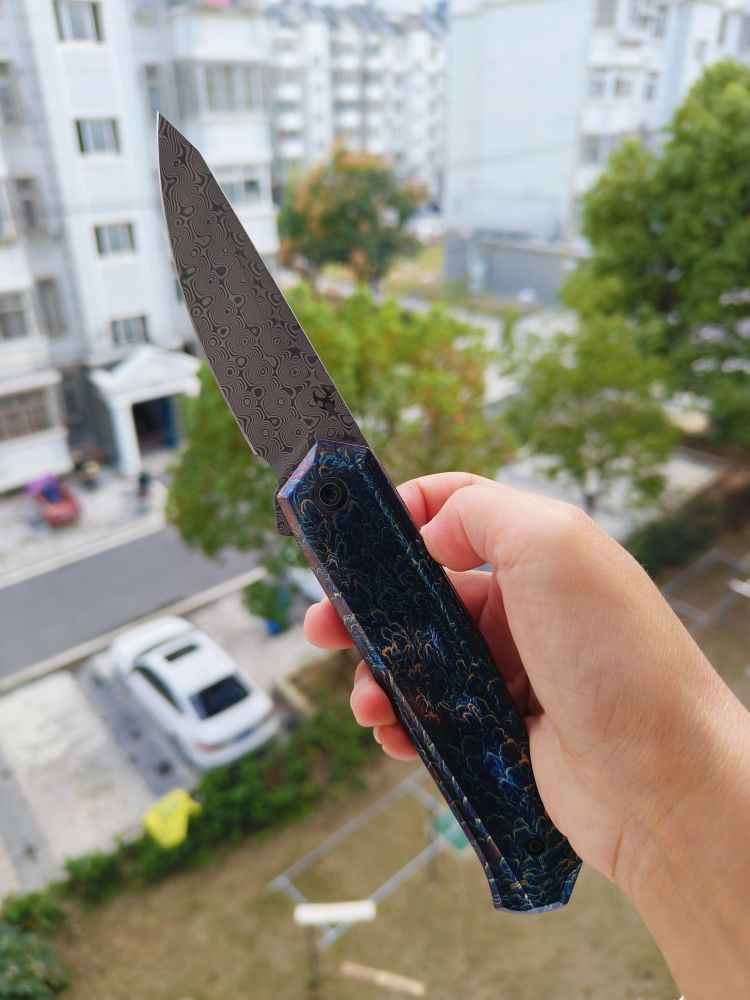 Kansept Knives INTEGRA 大马士革钢 钛合金柄 K1042D2 1500