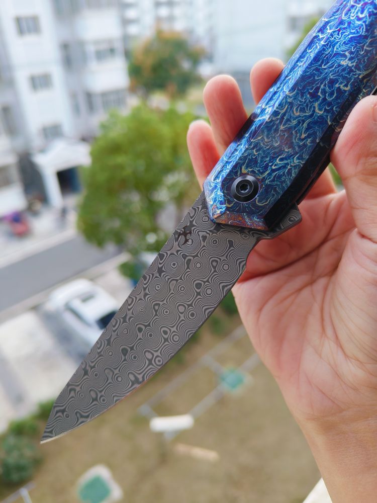 Kansept Knives INTEGRA 大马士革钢 钛合金柄 K1042D2 1500