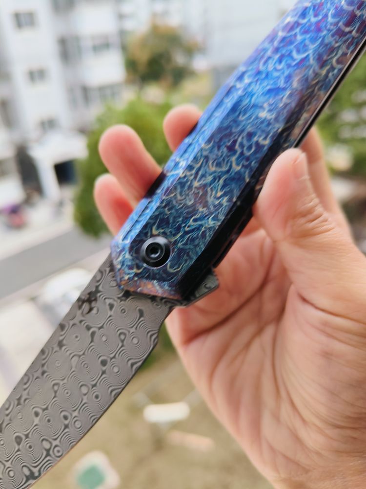 Kansept Knives INTEGRA 大马士革钢 钛合金柄 K1042D2 1500