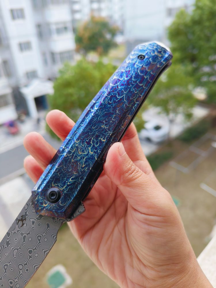 Kansept Knives INTEGRA 大马士革钢 钛合金柄 K1042D2 1500