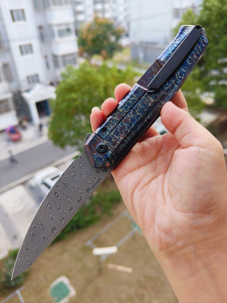 Kansept Knives INTEGRA 大马士革钢 钛合金柄 K1042D2 1500