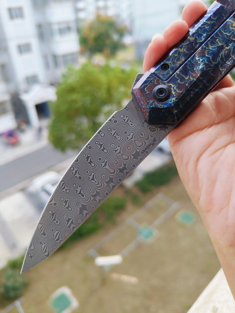 Kansept Knives INTEGRA 大马士革钢 钛合金柄 K1042D2 1500