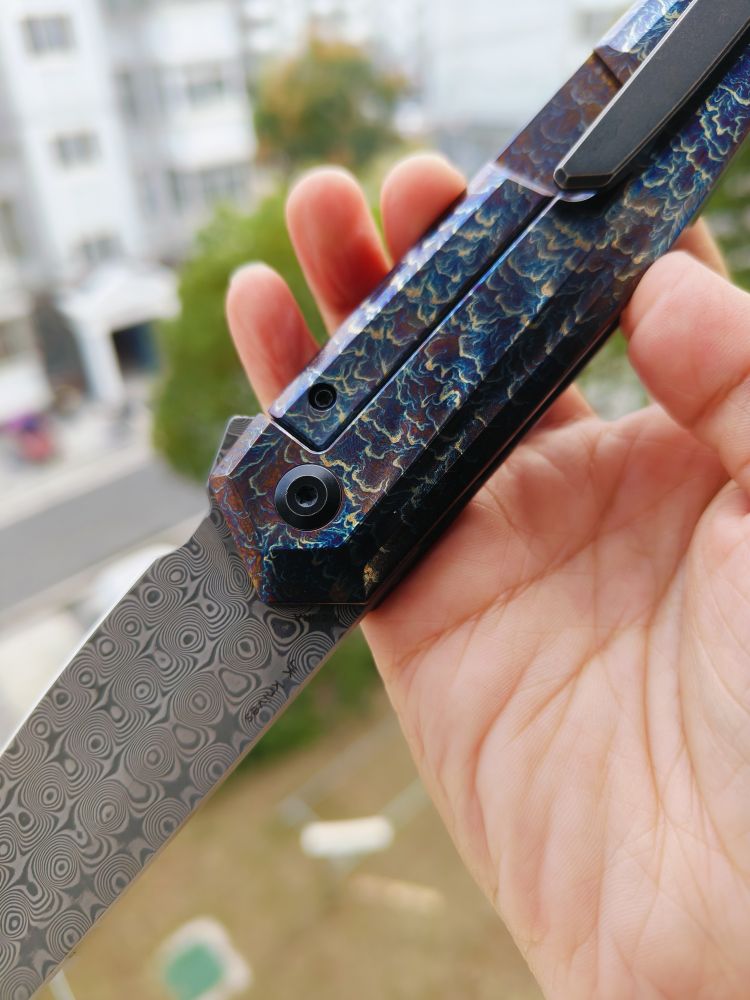 Kansept Knives INTEGRA 大马士革钢 钛合金柄 K1042D2 1500