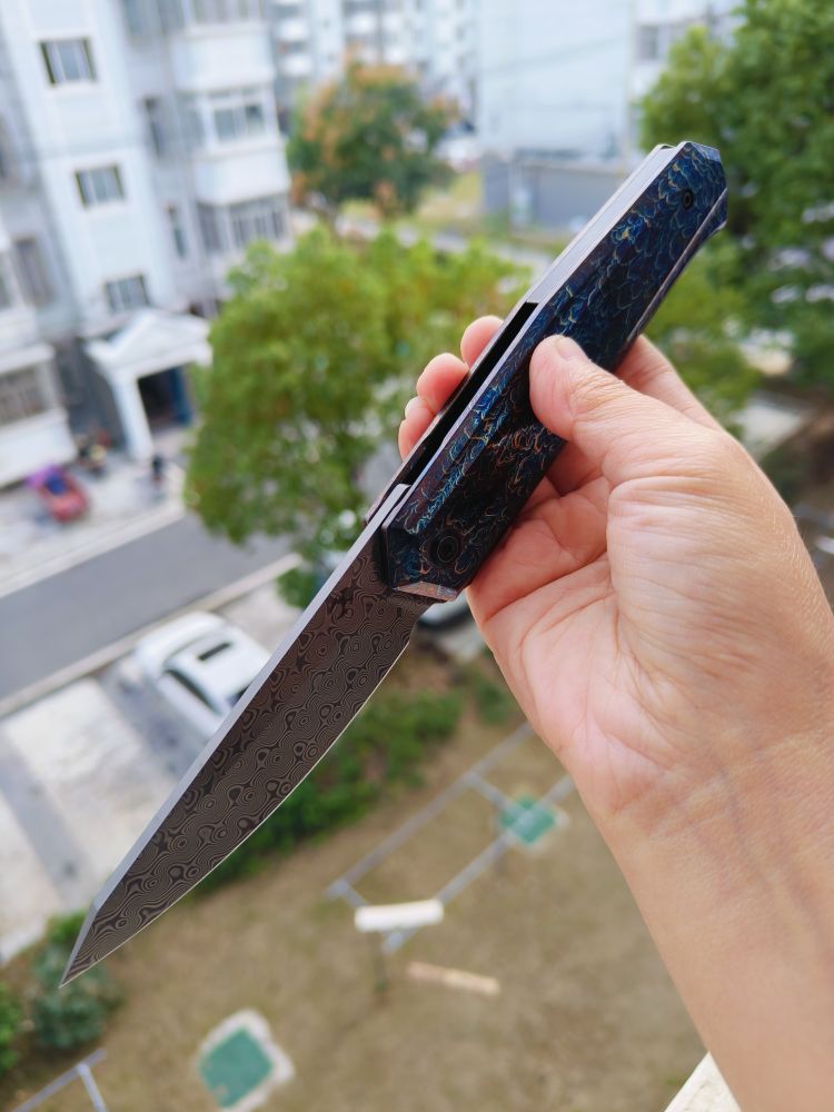 Kansept Knives INTEGRA 大马士革钢 钛合金柄 K1042D2 1500