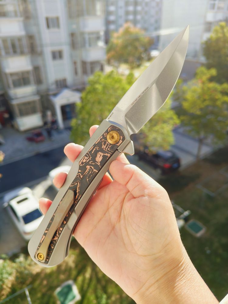 【特惠】Kansept Knives KRATOS CPM-S35VN钢 钛合金+碳纤维柄 K1024A7 原价1600 特惠980