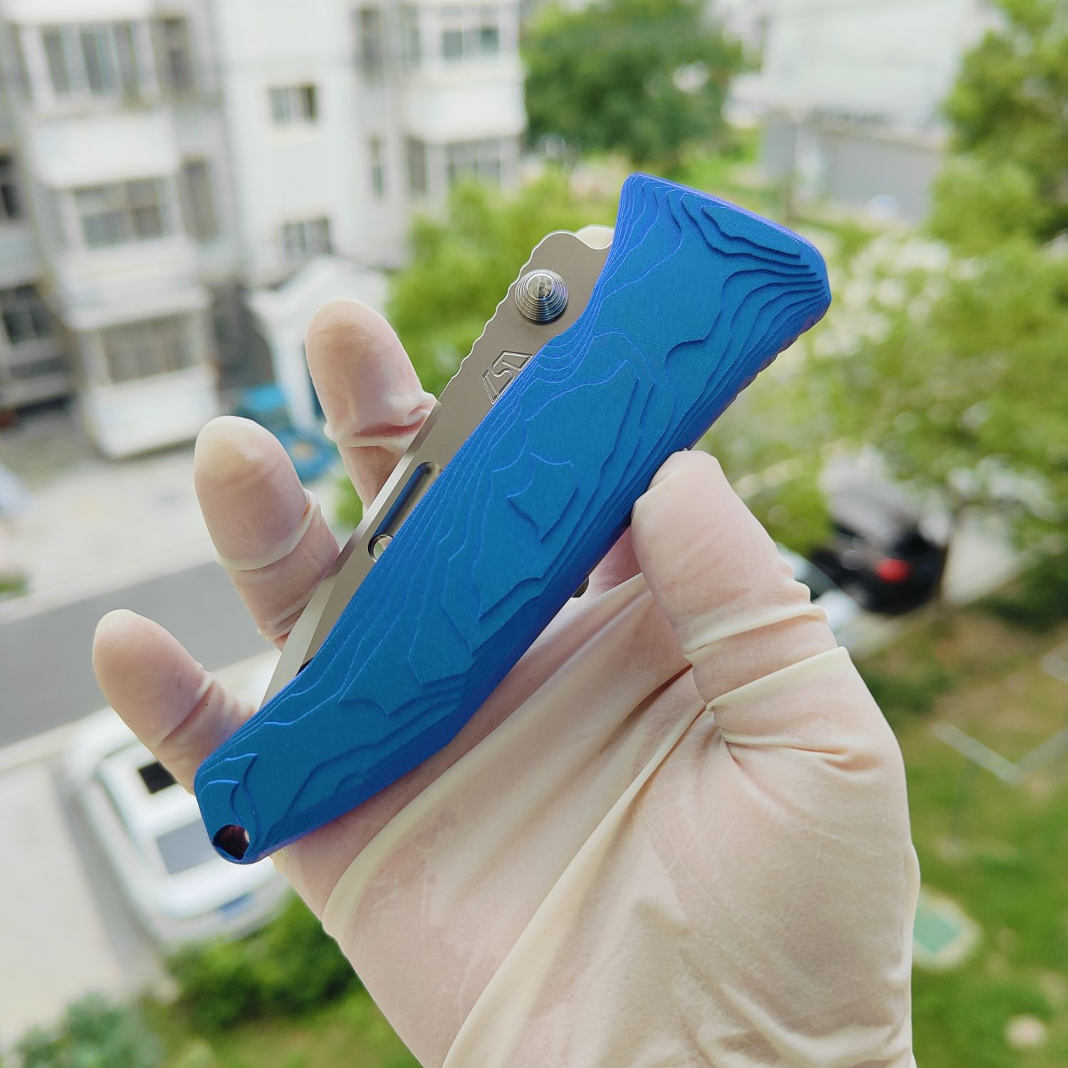 Rockstead SAI-ZDP (BK) 花田洋 才 Zdp-189钢 钛柄 蓝色 13600