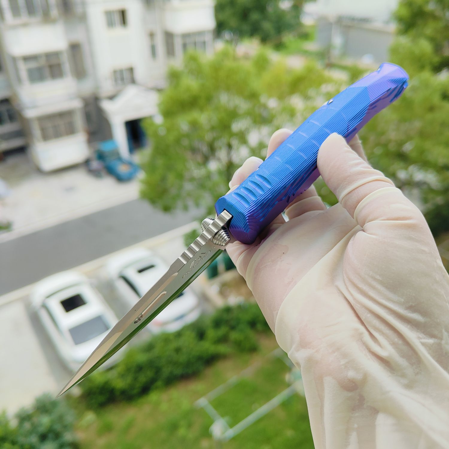 Rockstead SAI-ZDP (BK) 花田洋 才 Zdp-189钢 钛柄 蓝色 13600
