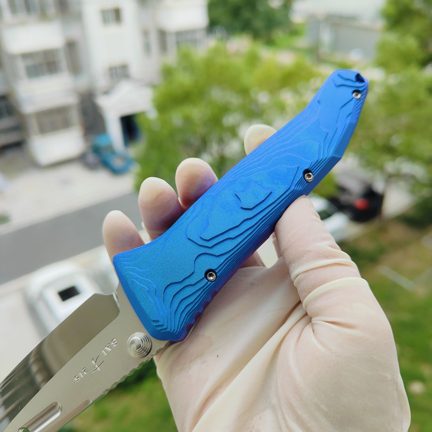 Rockstead SAI-ZDP (BK) 花田洋 才 Zdp-189钢 钛柄 蓝色 13600