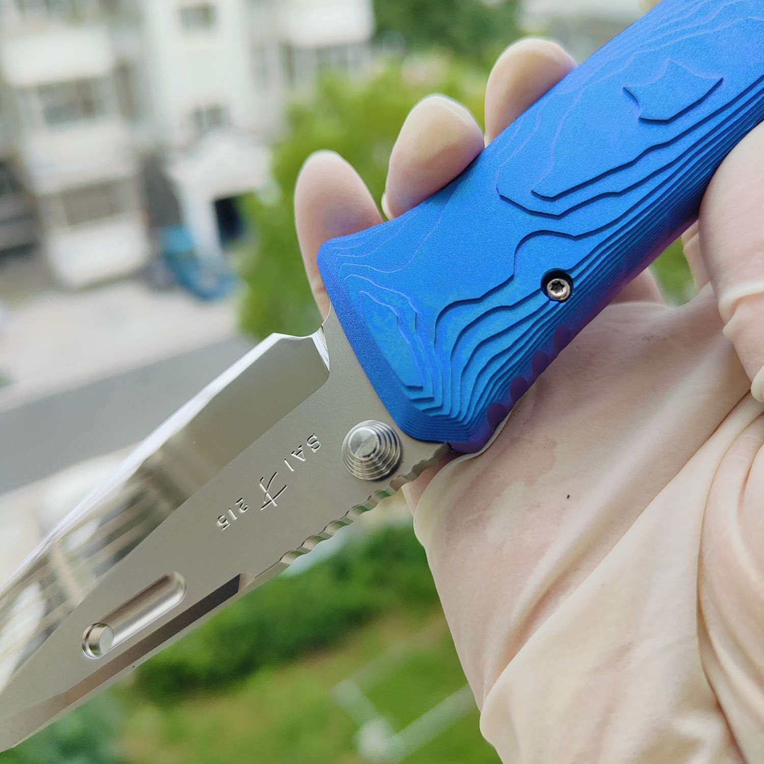 Rockstead SAI-ZDP (BK) 花田洋 才 Zdp-189钢 钛柄 蓝色 13600