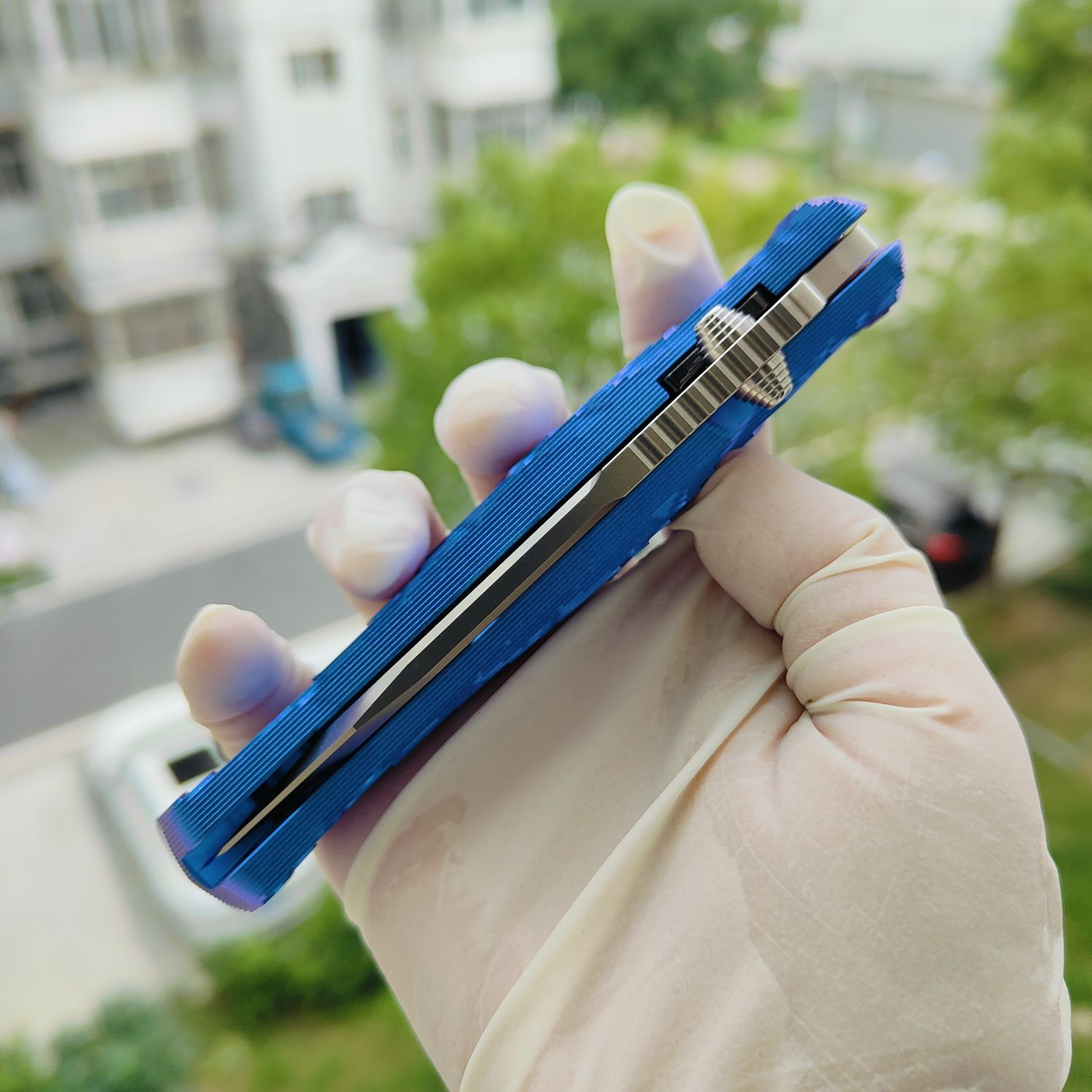 Rockstead SAI-ZDP (BK) 花田洋 才 Zdp-189钢 钛柄 蓝色 13600