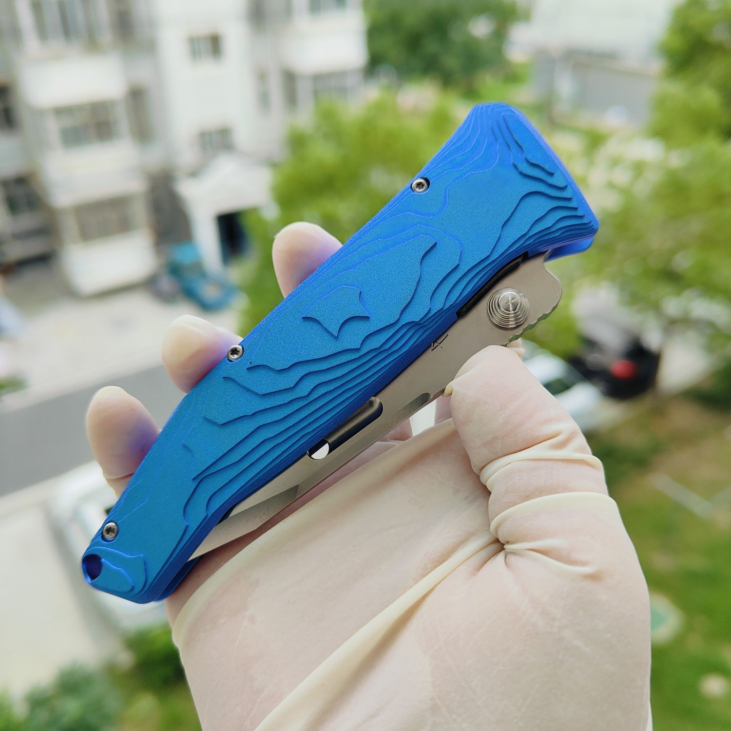Rockstead SAI-ZDP (BK) 花田洋 才 Zdp-189钢 钛柄 蓝色 13600