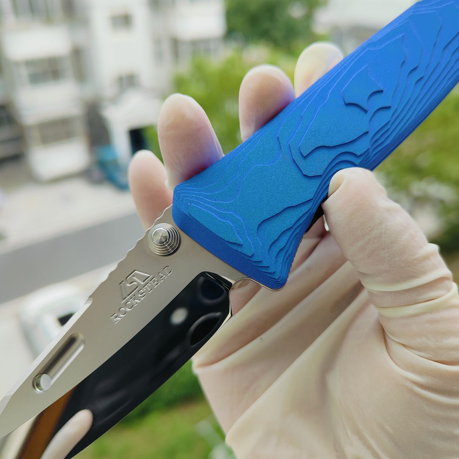 Rockstead SAI-ZDP (BK) 花田洋 才 Zdp-189钢 钛柄 蓝色 13600