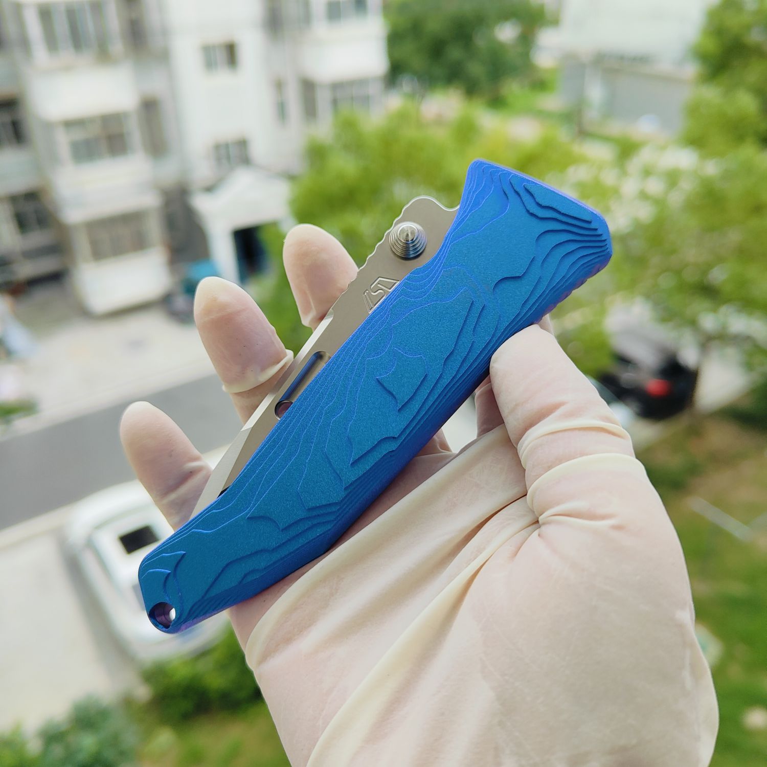 Rockstead SAI-ZDP (BK) 花田洋 才 Zdp-189钢 钛柄 蓝色 13600