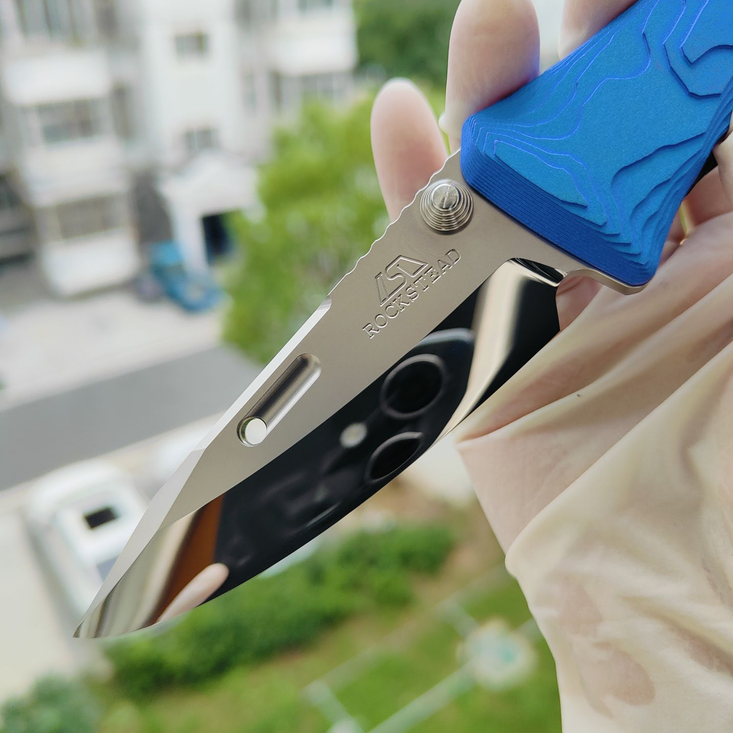 Rockstead SAI-ZDP (BK) 花田洋 才 Zdp-189钢 钛柄 蓝色 13600