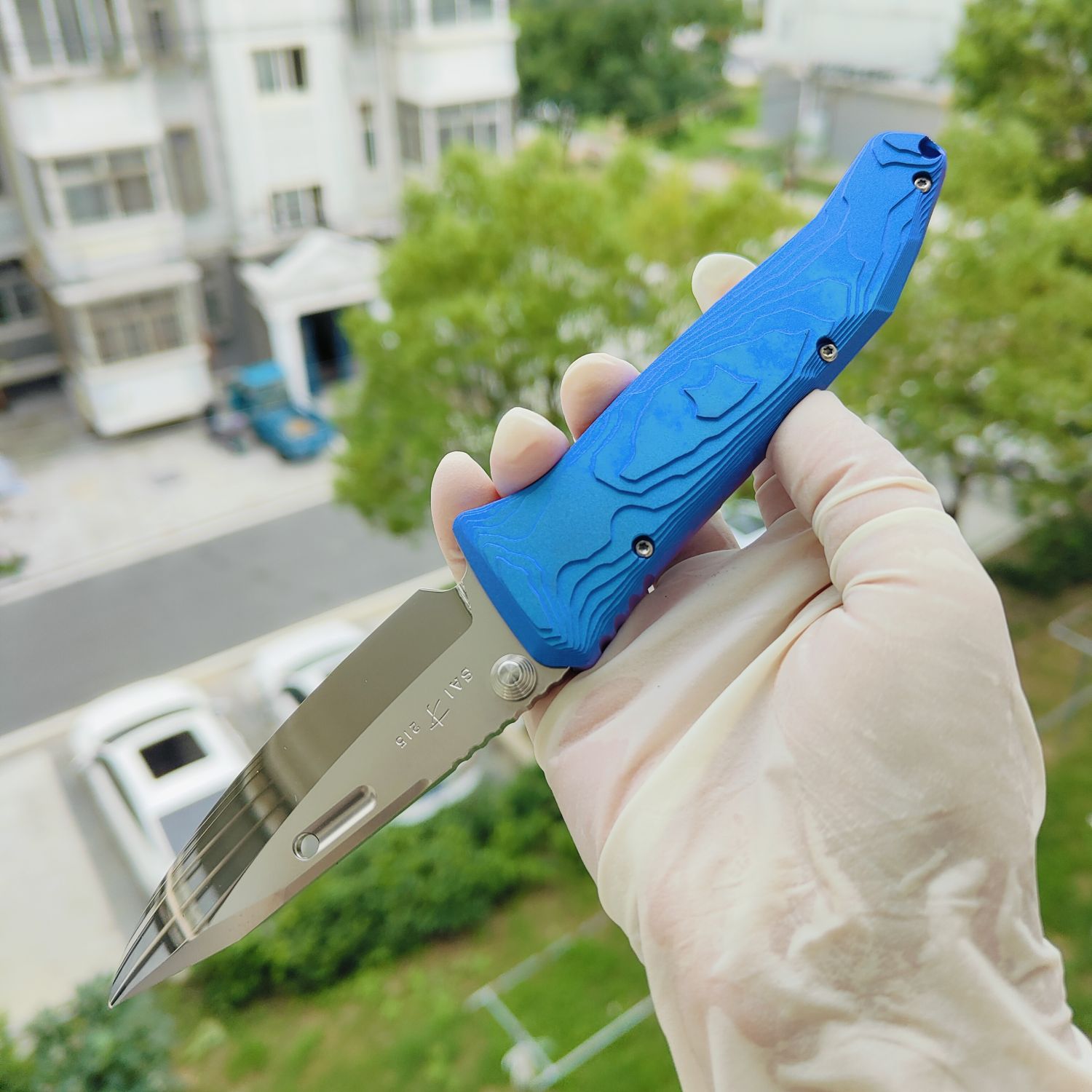 Rockstead SAI-ZDP (BK) 花田洋 才 Zdp-189钢 钛柄 蓝色 13600