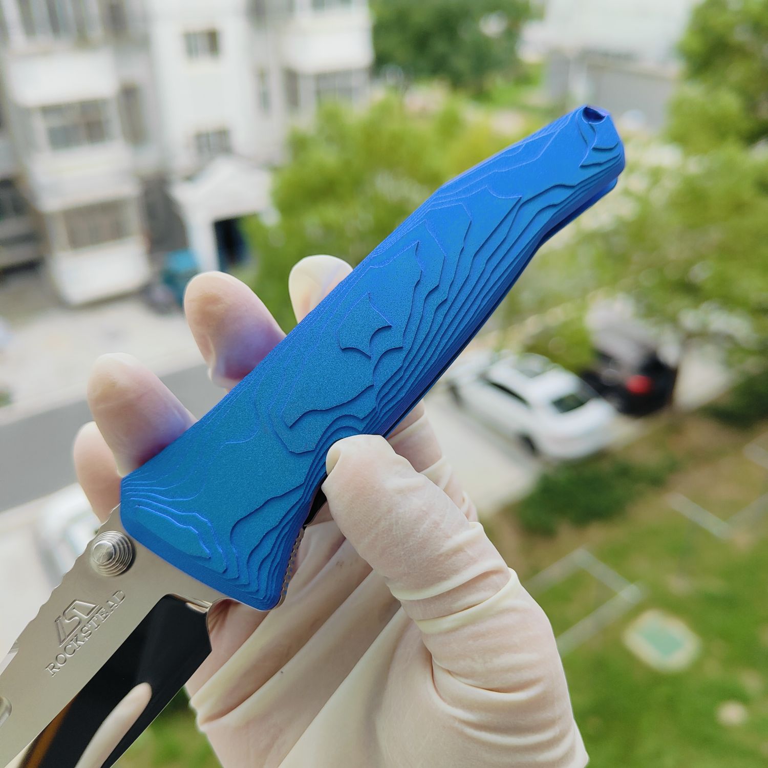 Rockstead SAI-ZDP (BK) 花田洋 才 Zdp-189钢 钛柄 蓝色 13600