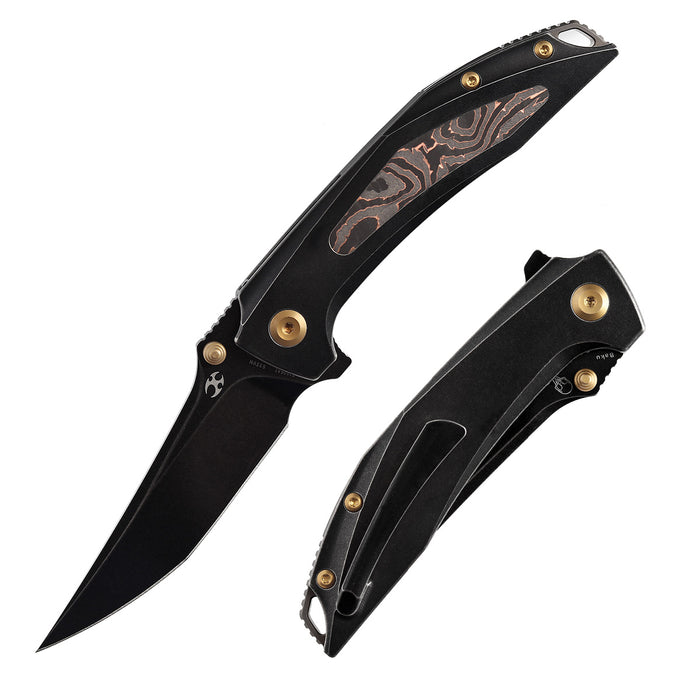 Kansept Knives Baku CPM-S35VN钢 钛合金镶嵌碳纤维 K1056A1