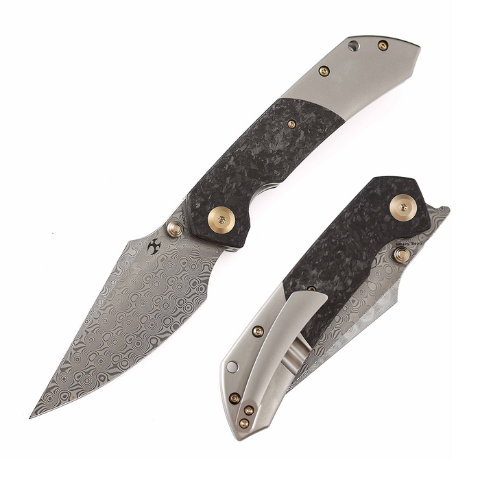 Kansept Knives Fenrir 大马士革钢 钛合金+碳纤维柄 K1034B1 1246