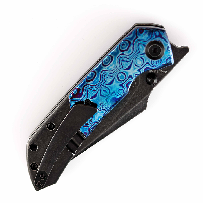 Kansept Knives Fenrir S35VN钢 钛合金+钛马士革柄 K1034B2 1860