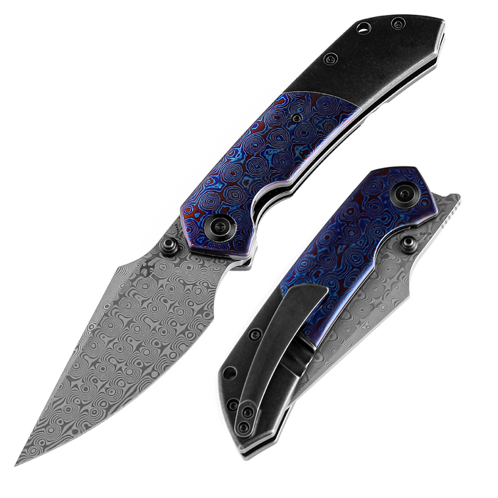 Kansept Knives Fenrir 大马士革钢 钛合金+钛马士革柄 K1034A8 1760