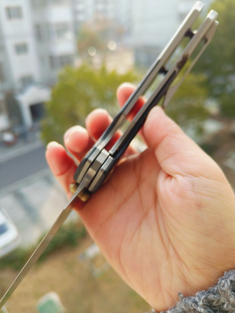 Kansept Knives Fenrir 大马士革钢 钛合金+碳纤维柄 K1034B1 1246