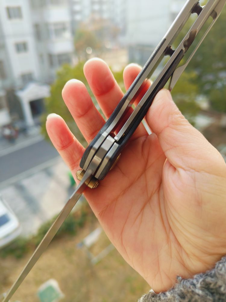 Kansept Knives Fenrir 大马士革钢 钛合金+碳纤维柄 K1034B1 1246