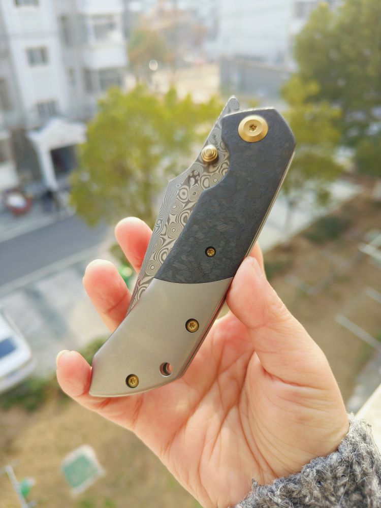 Kansept Knives Fenrir 大马士革钢 钛合金+碳纤维柄 K1034B1 1246