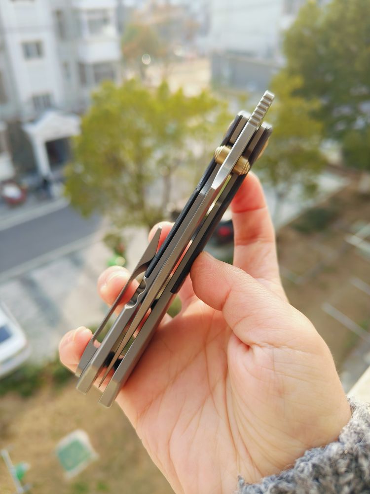 Kansept Knives Fenrir 大马士革钢 钛合金+碳纤维柄 K1034B1 1246