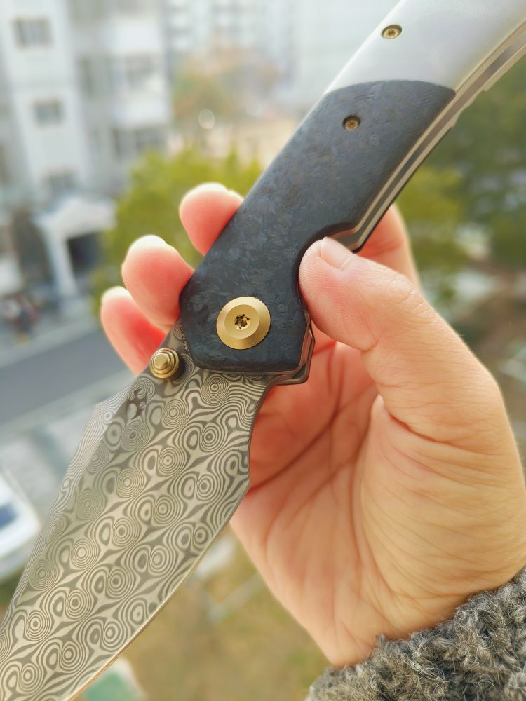 Kansept Knives Fenrir 大马士革钢 钛合金+碳纤维柄 K1034B1 1246