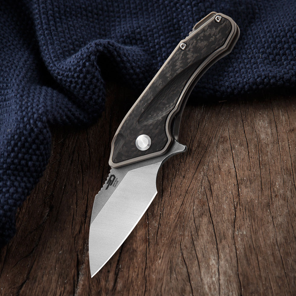 Bestech Knives Goblin CPM-S35VN钢 钛合金镶嵌碳纤维柄 BT1711A 1180