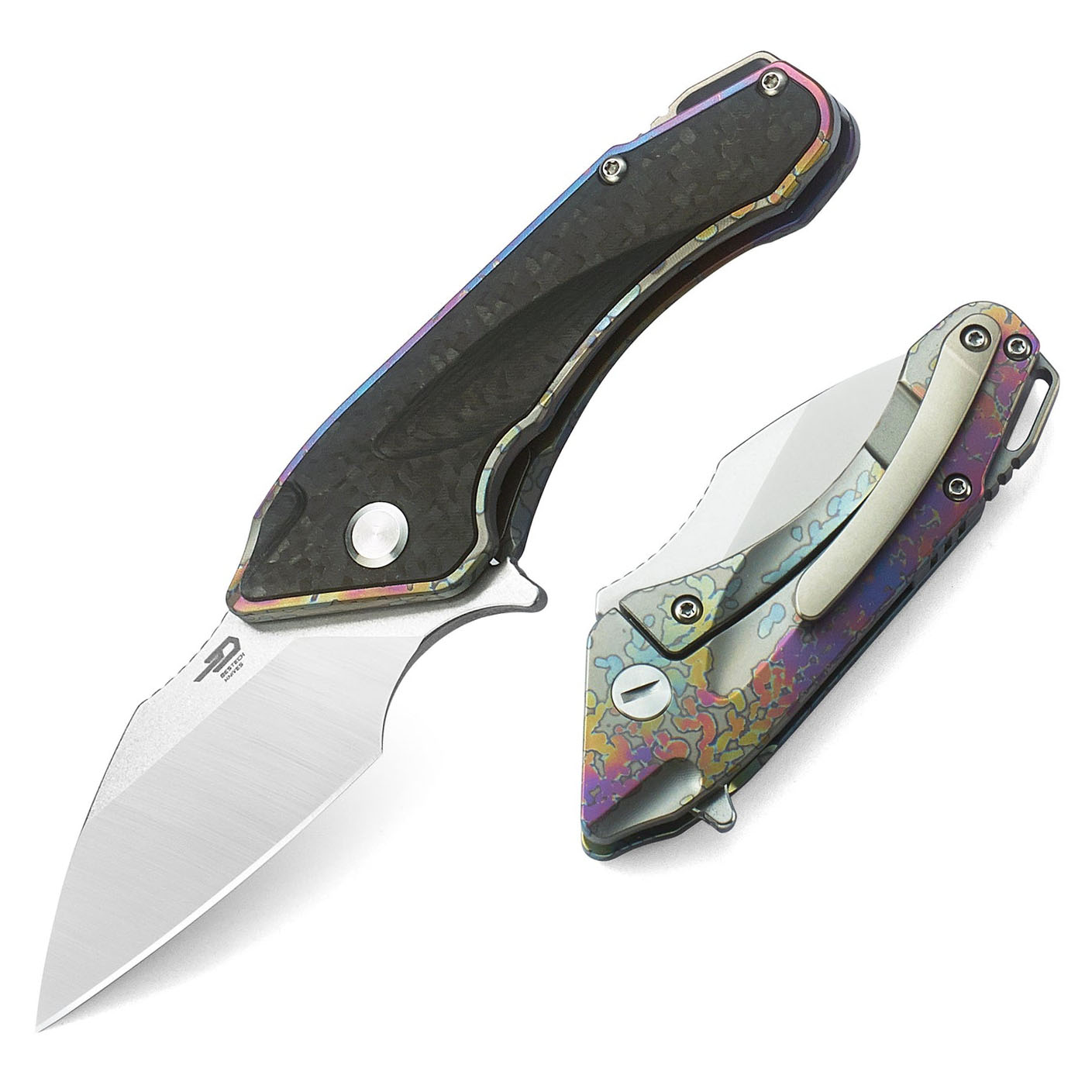 Bestech Knives Goblin CPM-S35VN钢 钛合金镶嵌碳纤维柄 BT1711D 1180