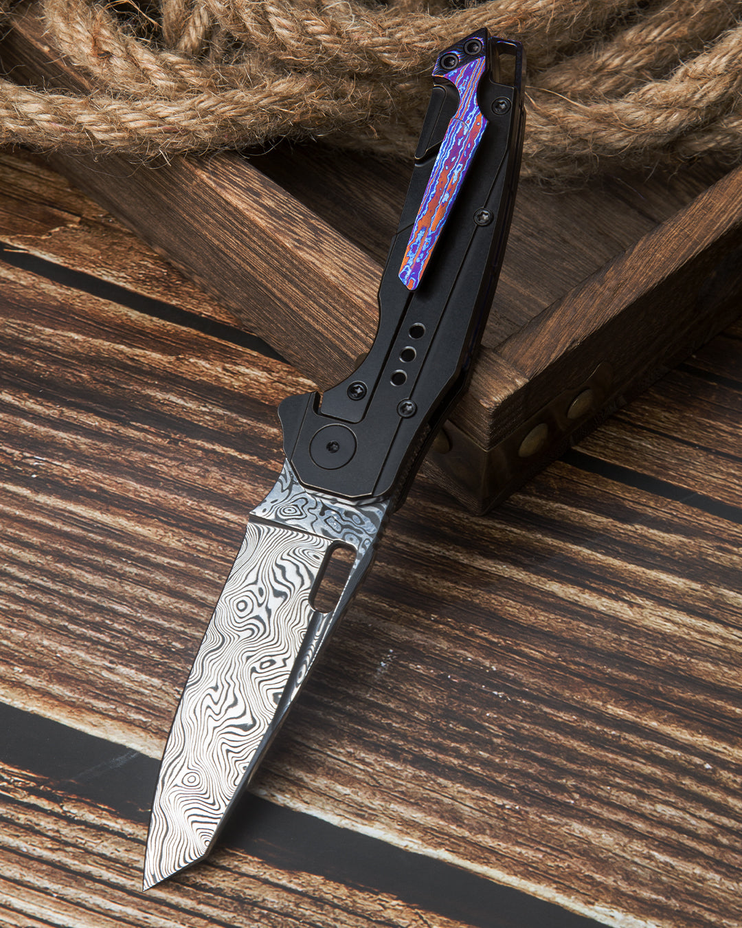 Bestech Knives NYXIE 大马士革钢 钛合金柄 BT2209E 4800