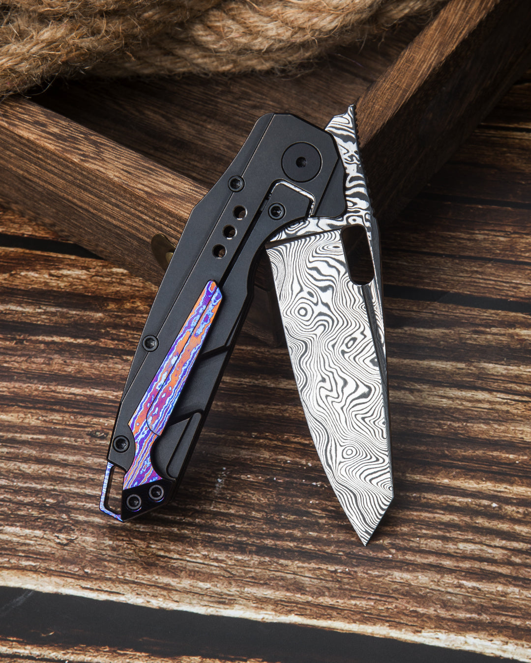 Bestech Knives NYXIE 大马士革钢 钛合金柄 BT2209E 4800
