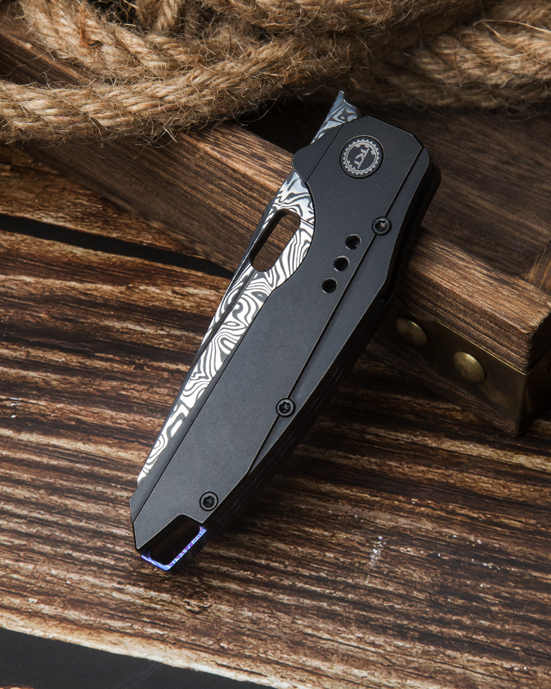 Bestech Knives NYXIE 大马士革钢 钛合金柄 BT2209E 4800