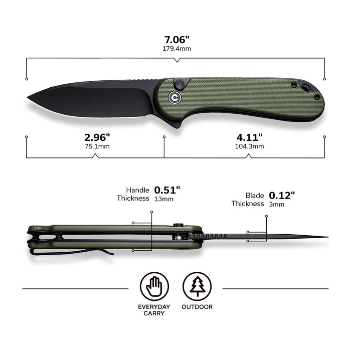 CIVIVI Elementum II Nitro-V钢 G10手柄 C18062P-3 OD绿色 578
