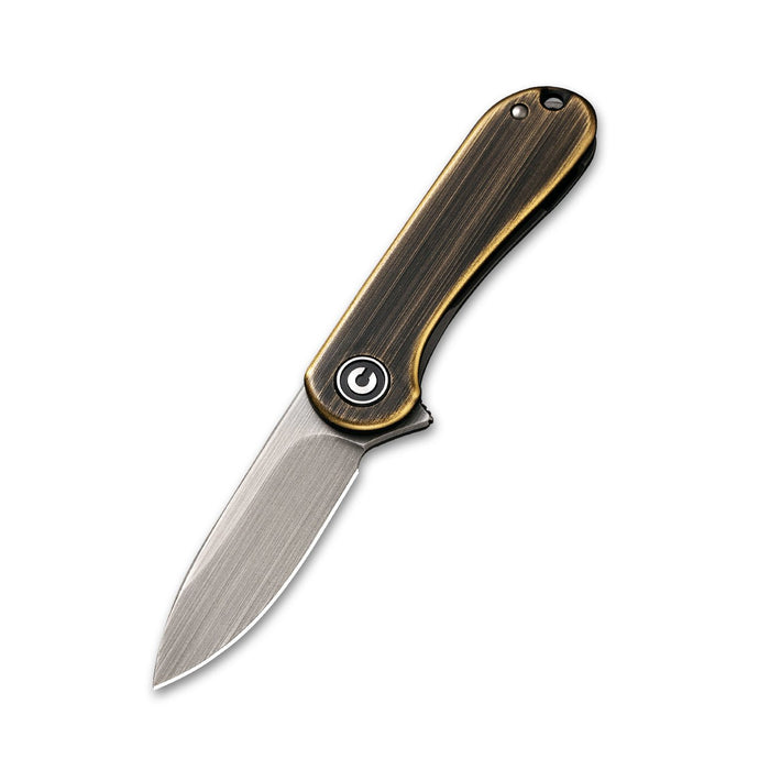 CIVIVI Elementum 14C28N钢 黄铜手柄 C18062Q-1 做旧铜色 375
