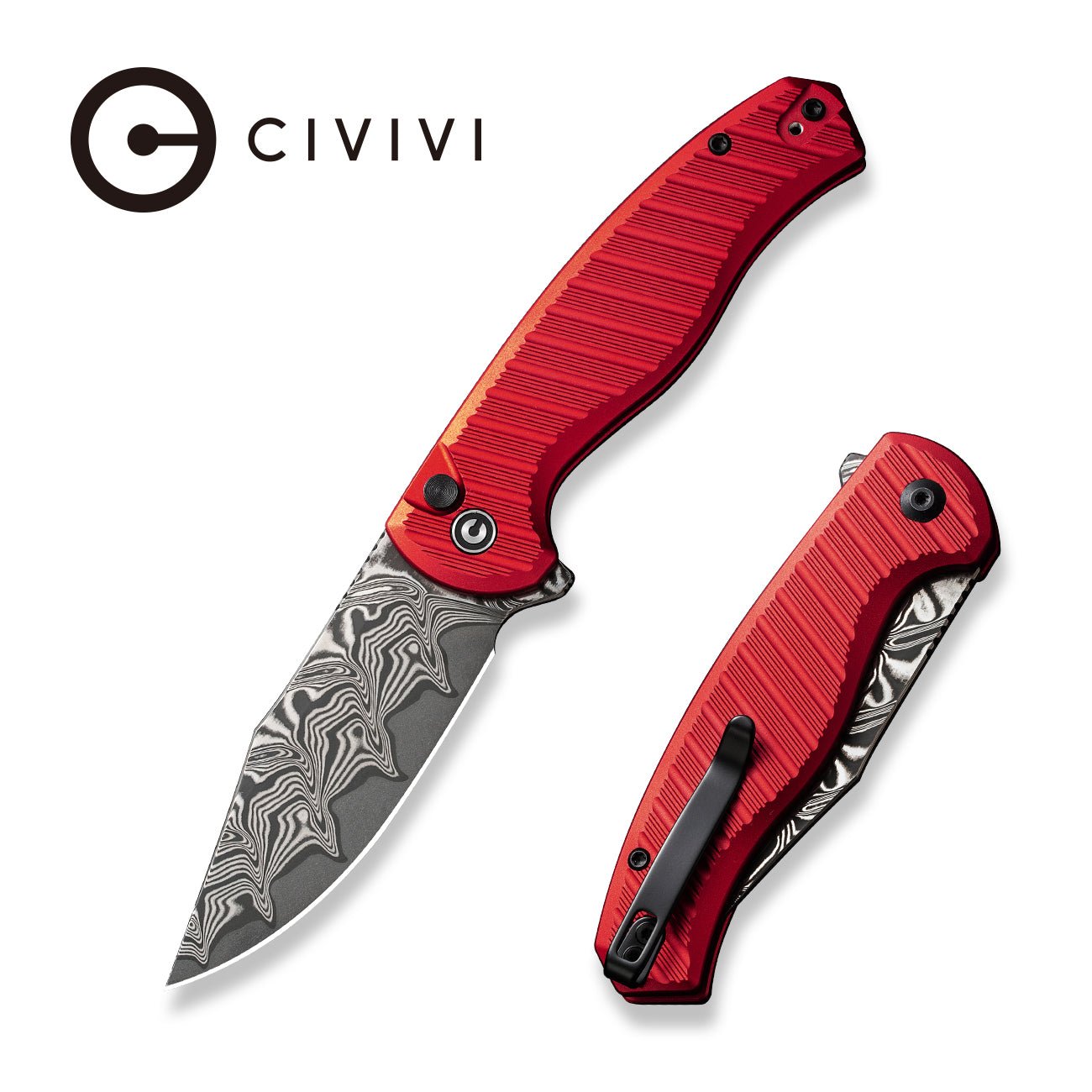 CIVIVI Stormhowl 大马士革钢 铝制手柄 C23040B-DS1 红色 815