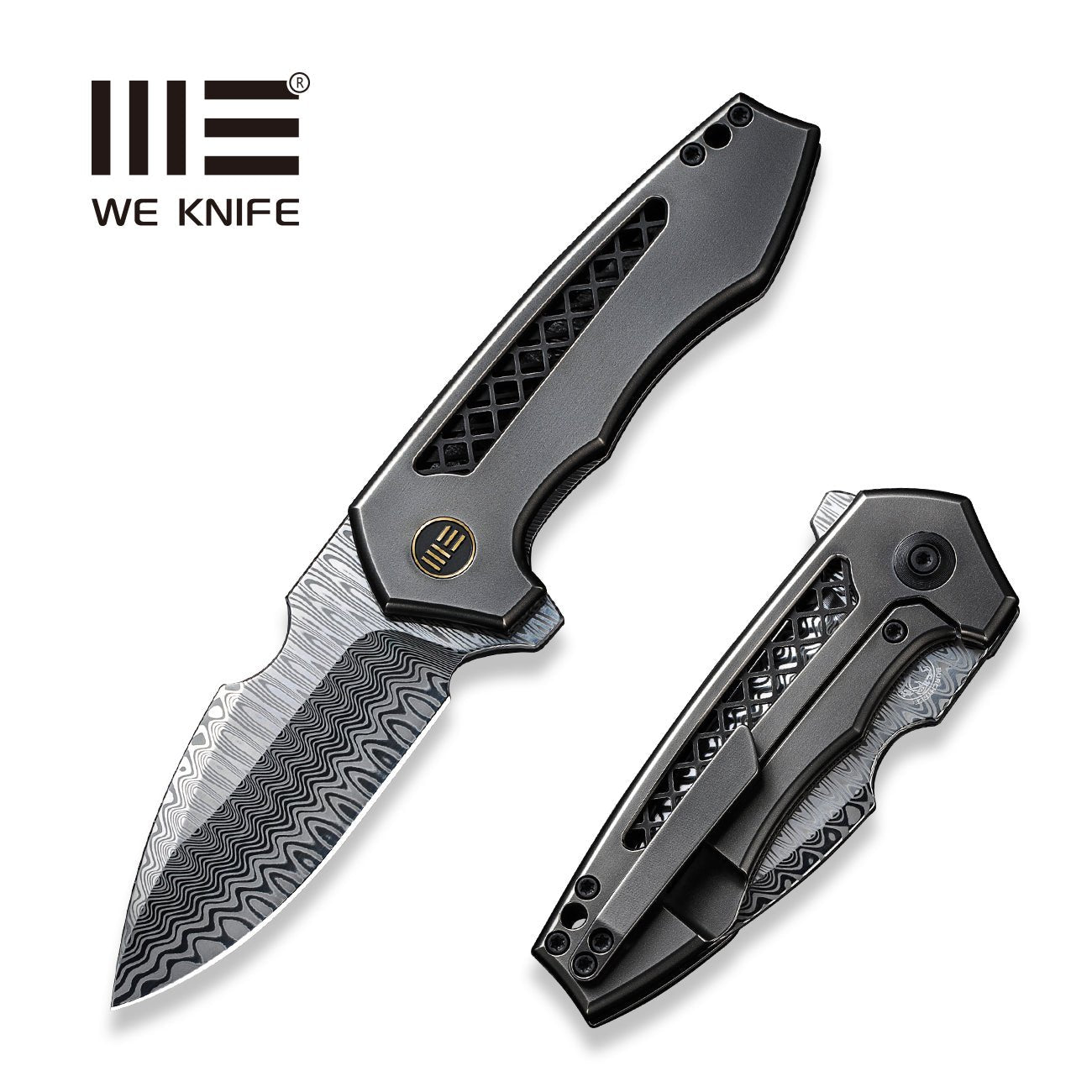 WEKNIFE Harpen 大马士革钢 钛合金柄 WE23019-DS1 灰色 5015