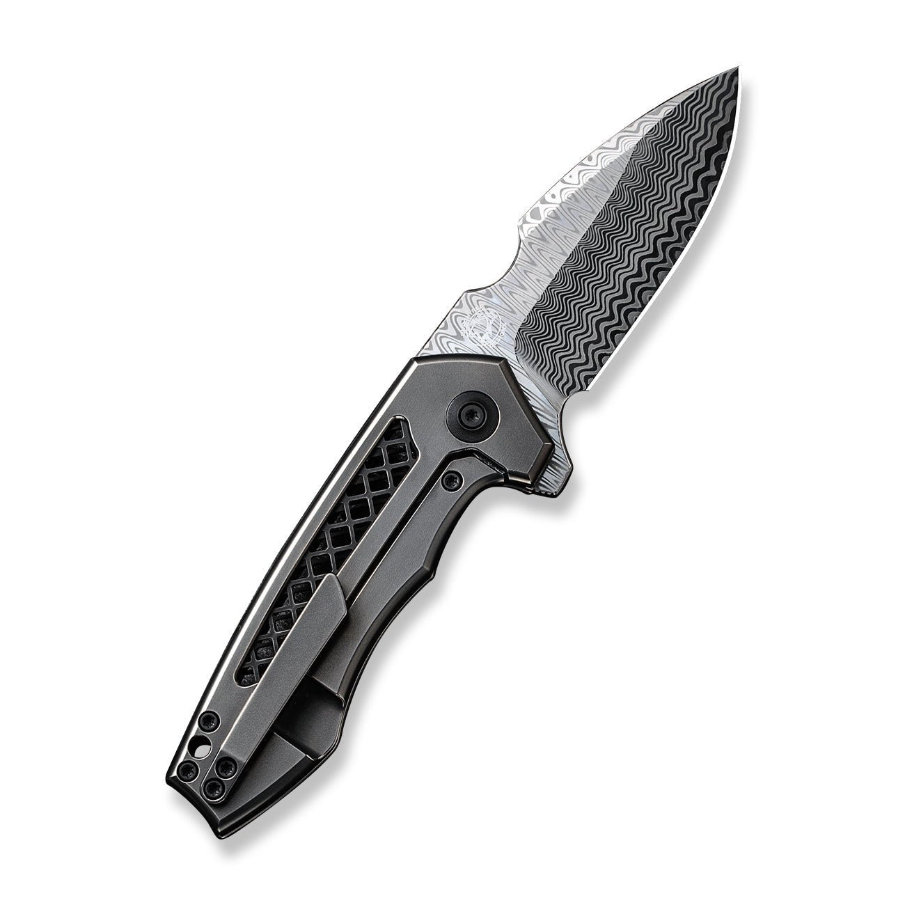 WEKNIFE Harpen 大马士革钢 钛合金柄 WE23019-DS1 灰色 5015