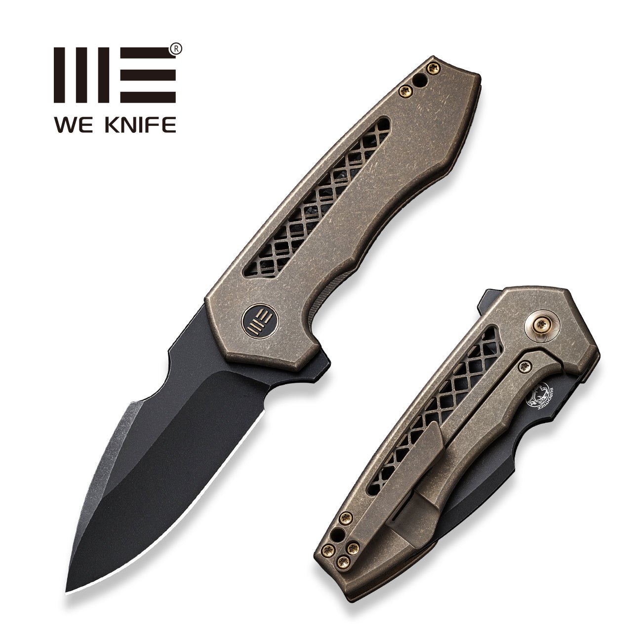 WEKNIFE Harpen CPM-20CV钢 钛合金柄 WE23019-3 棕色 2188