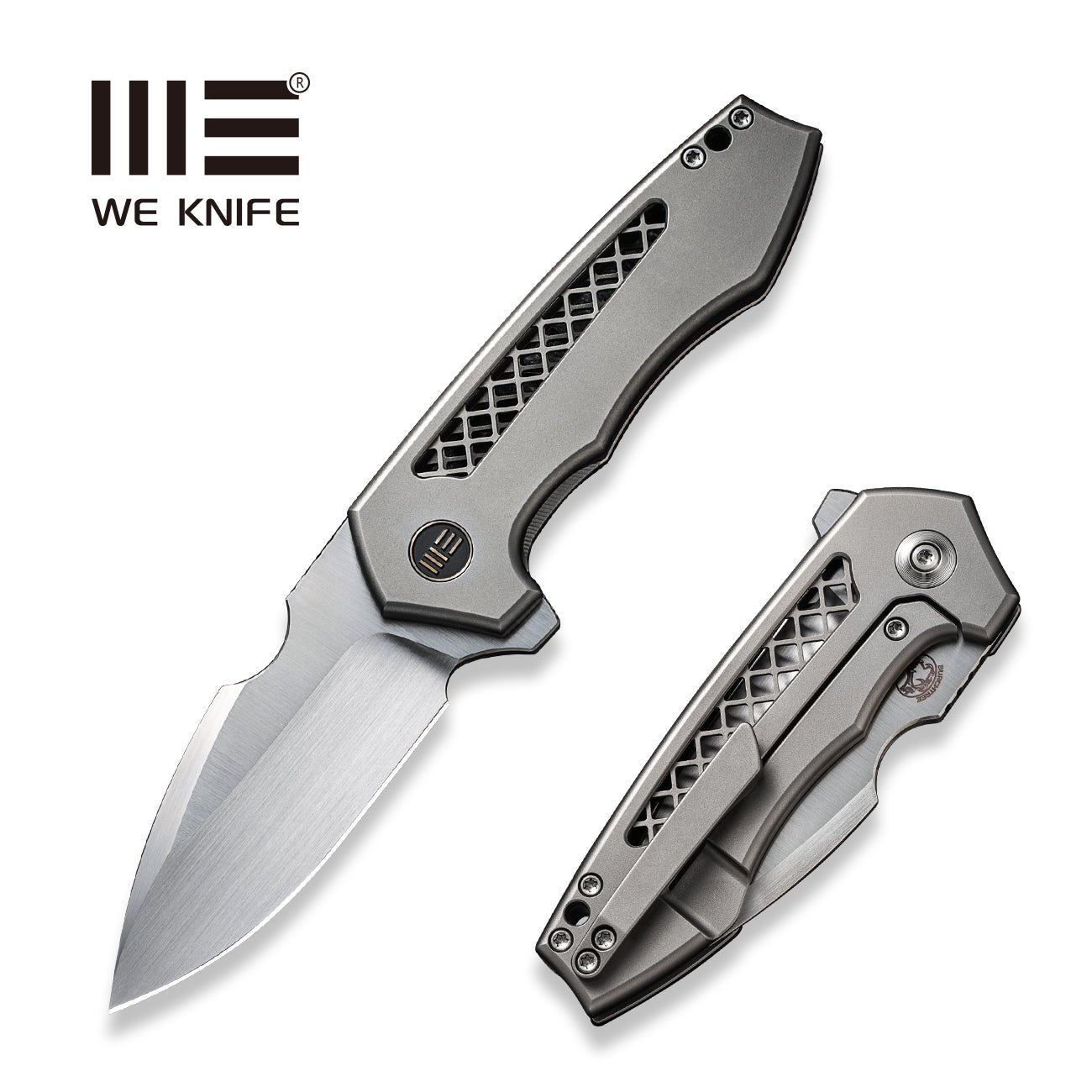 WEKNIFE Harpen CPM-20CV钢 钛合金柄 WE23019-4 灰色 2188