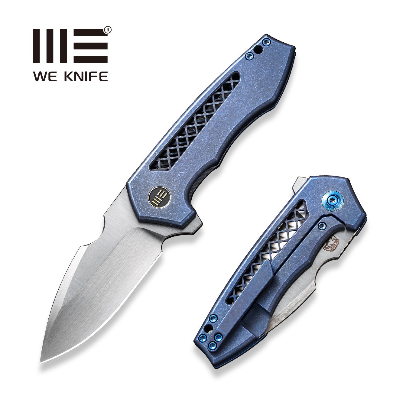 WEKNIFE Harpen CPM-20CV钢 钛合金柄 WE23019-2 蓝色 2188