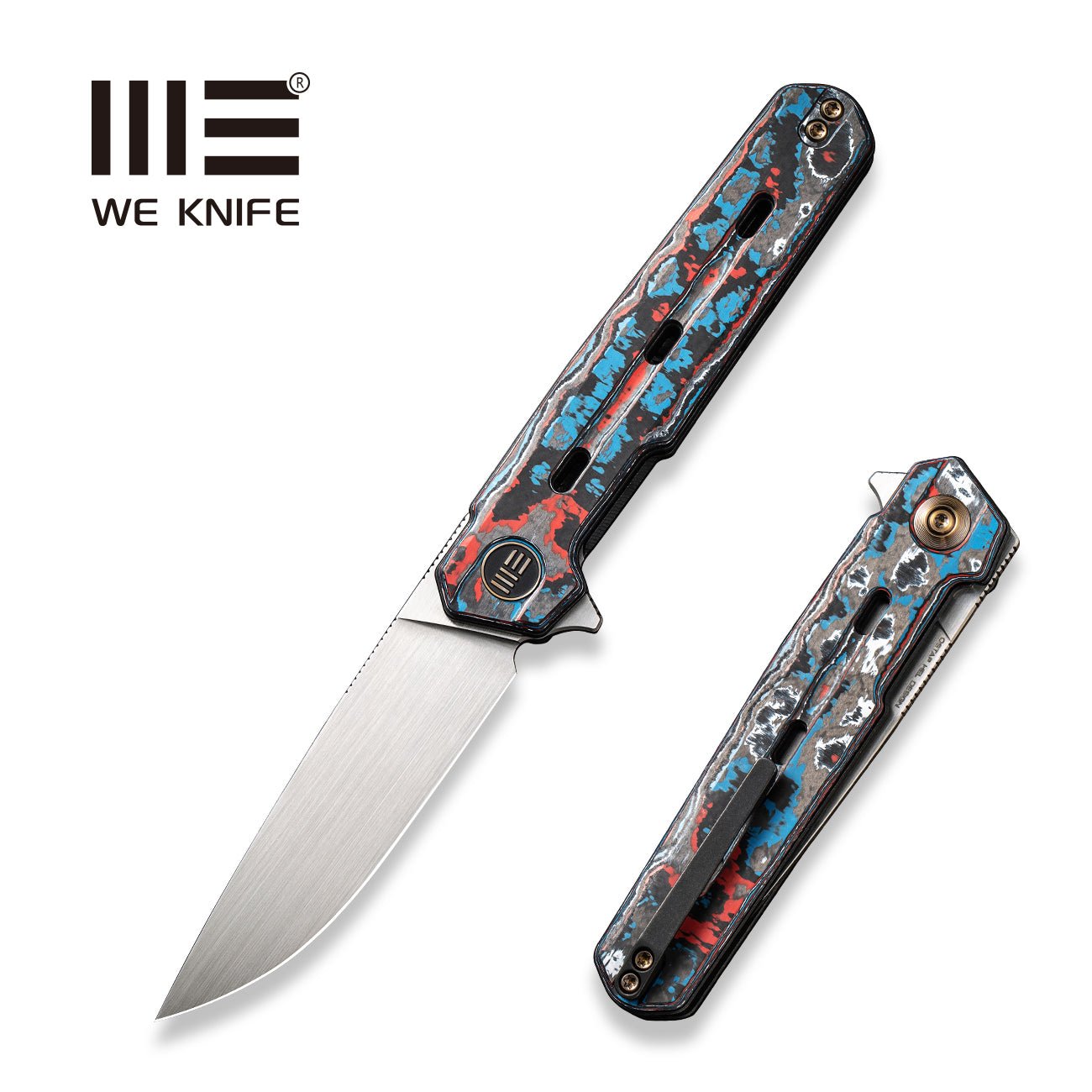 WEKNIFE Navo CPM-20CV钢 碳纤维柄 WE22026-4 炫彩 2139