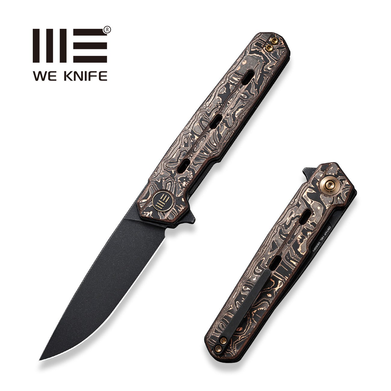 WEKNIFE Navo CPM-20CV钢 铜箔碳纤维柄 WE22026-5 1708