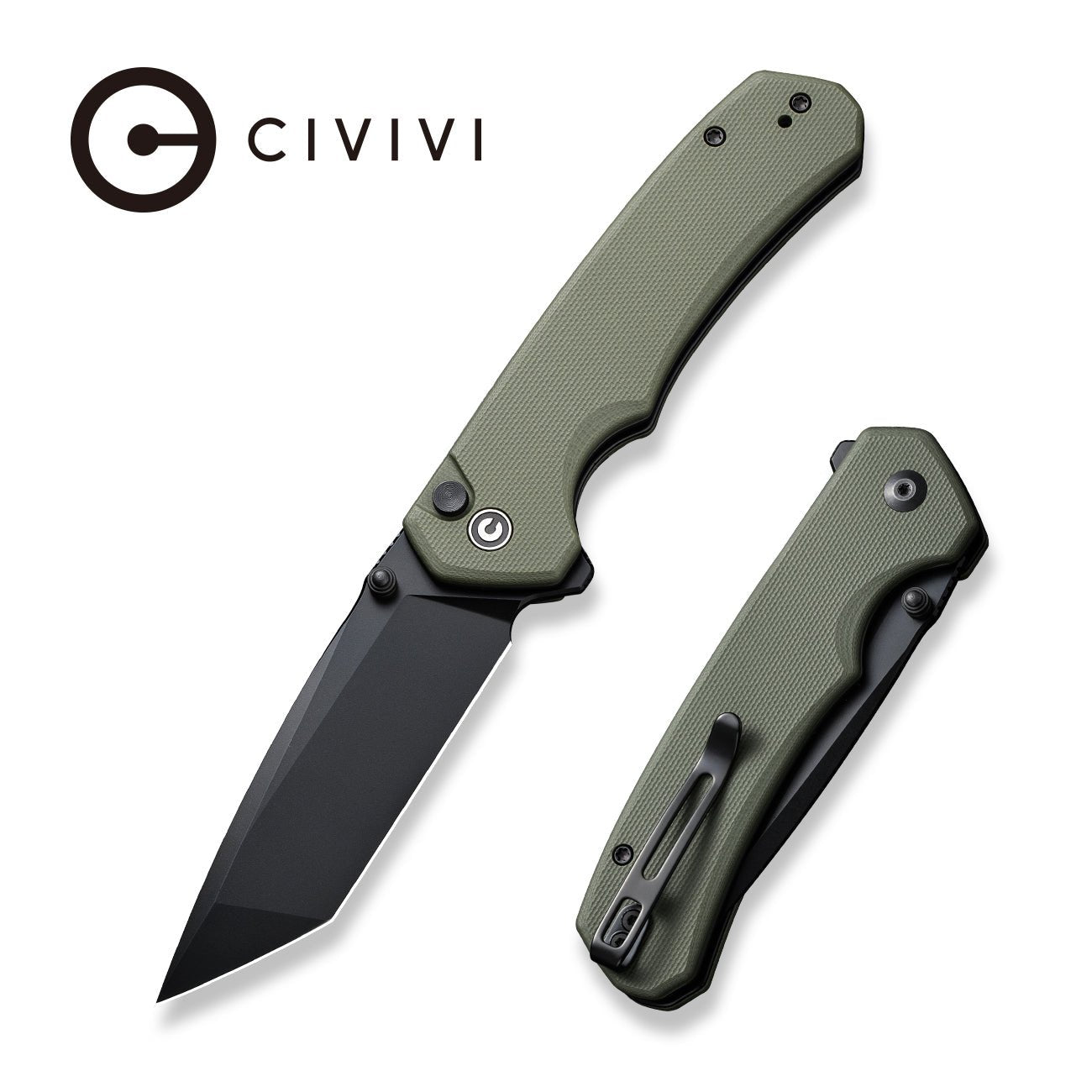 CIVIVI Button Lock Brazen 14C28N钢 G10手柄 C19059C-2 军绿色 548