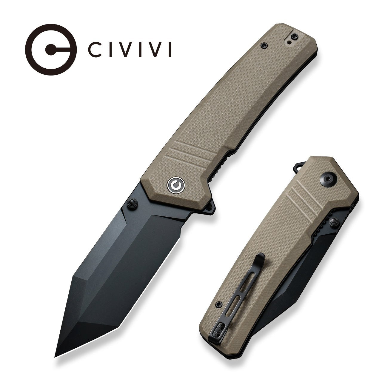 CIVIVI Bhaltair 14C28N钢 米卡塔柄 C23024-2 棕色 569